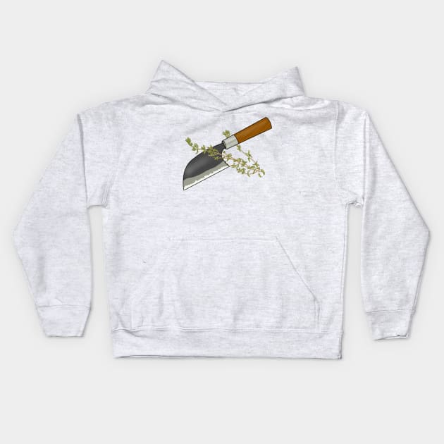 Kamagata Knife with Thyme Kids Hoodie by GiggleFist